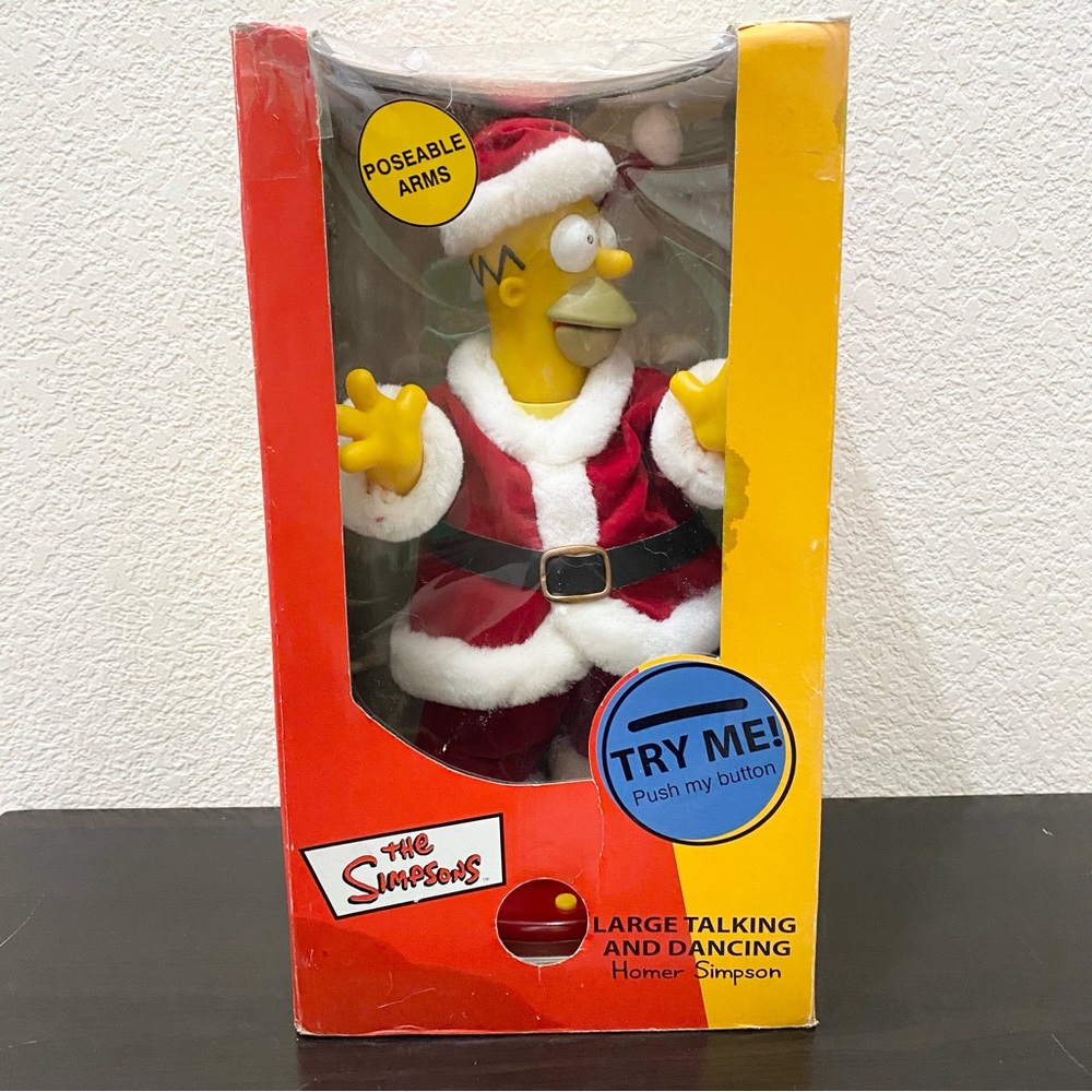2002 The Simpsons Talking and Dancing Santa Homer Simpson 12” Figure NOT WORKING